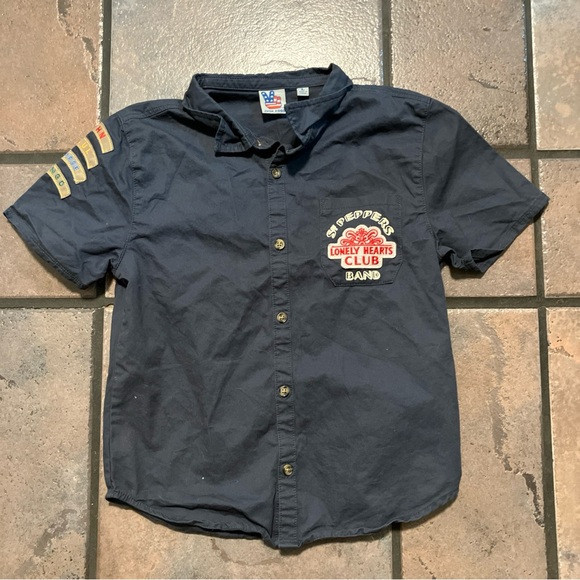 Junk Food Brand Beatles Music Button Down Little Kids Shirt Size L Sgt. Peppers - Picture 1 of 5